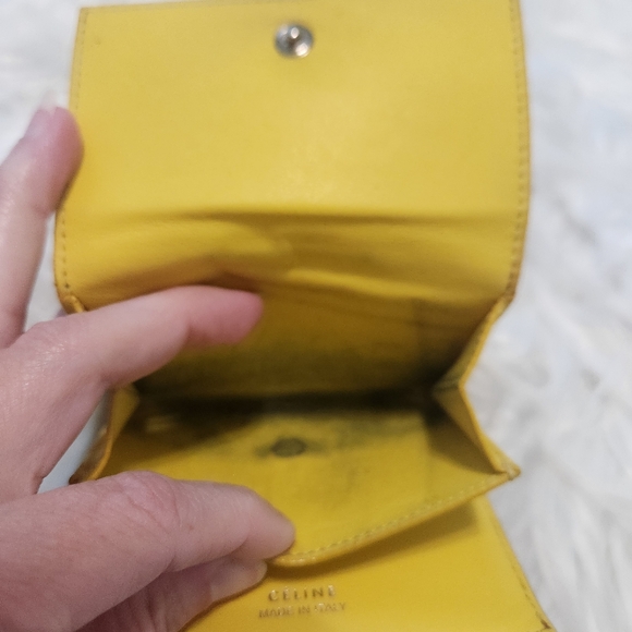 Authentic Celine Drummed Grained Calfskin Trifold Wallet Grey - Picture 8 of 15